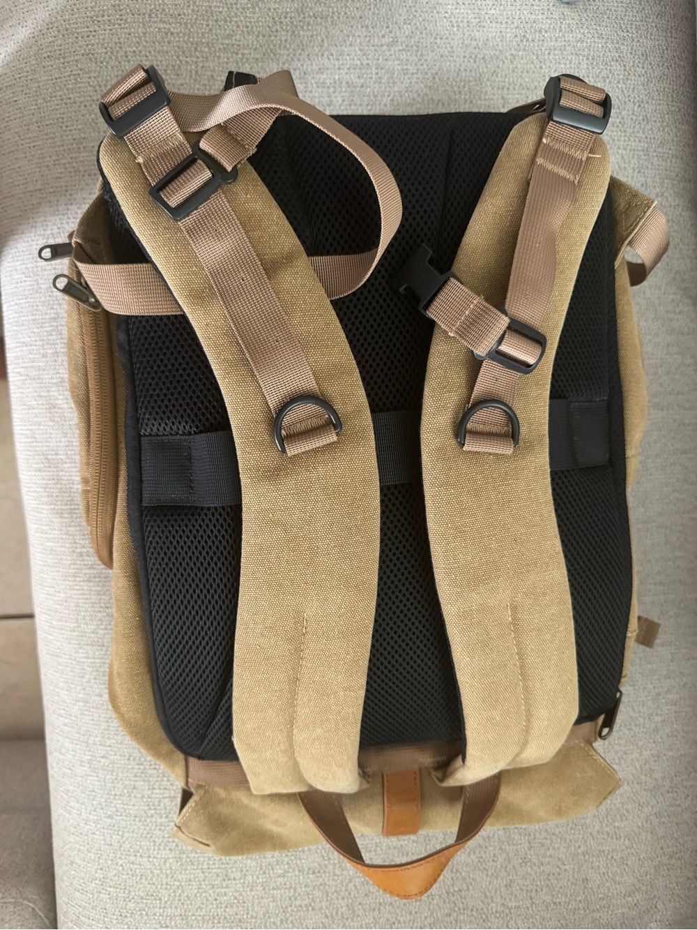 BAGSMART Canvas Travel Backpack | Vintage Utility Laptop Backpack | Tan Canvas & - Picture 2 of 5
